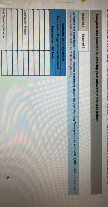 E. LUPICIL UL LUMUIDUL Complete this question by entering your answers in the tabs below. Required 1 Required 2 Complete the