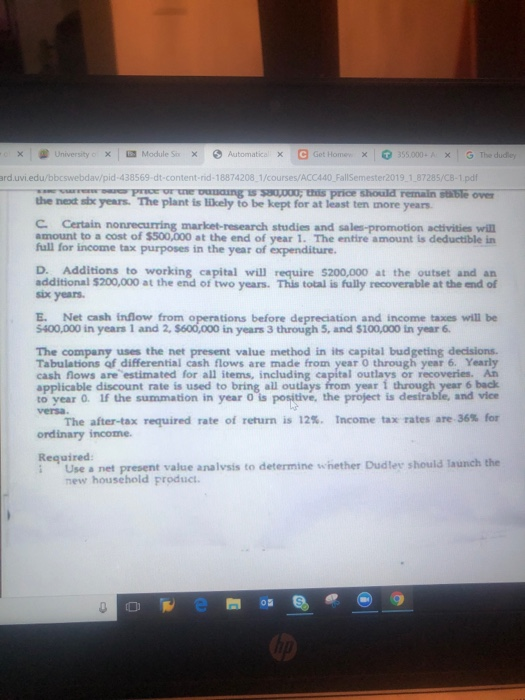 * University Module Sor * Automatica x C Get Homer 355.000+ x G The dudley ard.uvi.edu/bbcswebdav/pid-438569-dt-content-rid-1
