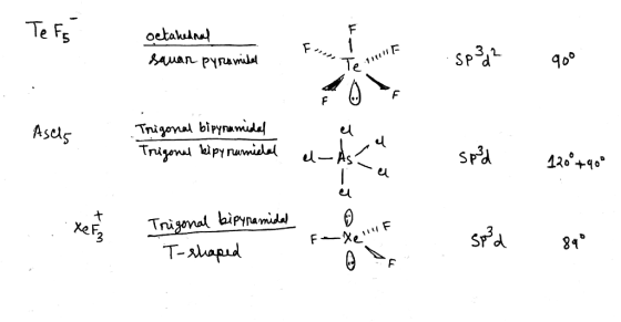 Te Fs octahedral Амал рүүл ruld sp?d? goo Asels Trigonal bipyramidal Trigonal kipy ramidal el- ☺ . Hec Trigonal bipyramidal T