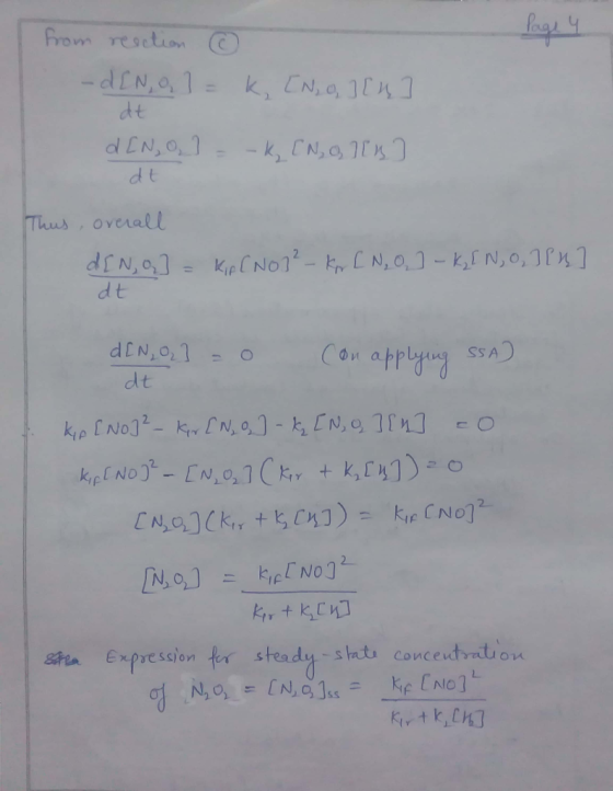 from resetion -dENa 1 k, CN,o, 14 dt d LN,o,1 - k, CN,o Thus OveralU KiPC NO1- kN, O,1- k,EN,o, 1Pn] dN,o,1 dEN,o,1 dt Con ap