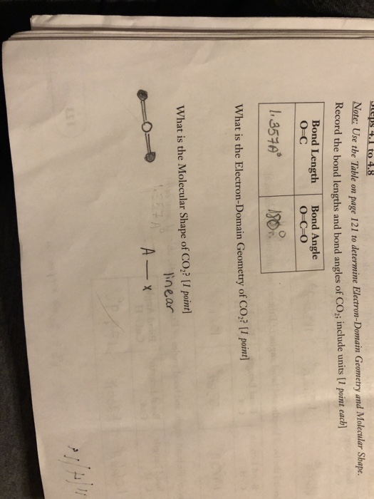 Sps 4.1 to 4.8 Note: Use the Table on page 121 to determine Electron-Domain Geometry and Molecular Shape. Record the bond len