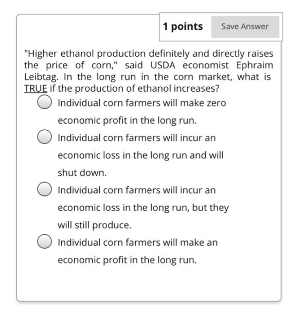 1 points Save Answer Higher ethanol production definitely and directly raises the price of corn, said USDA economist Ephrai