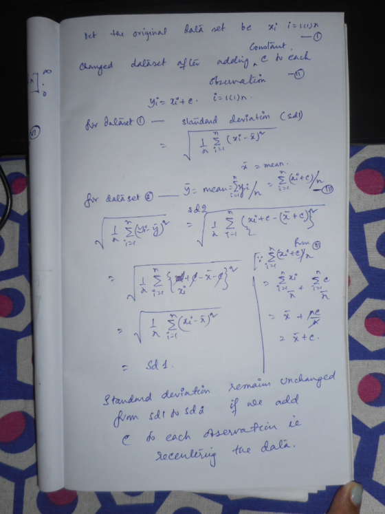 bet the original dală net be x izlijn Constant Changed dalăset after adding , e to each observation - yi= ute. i=1(l)n. for d