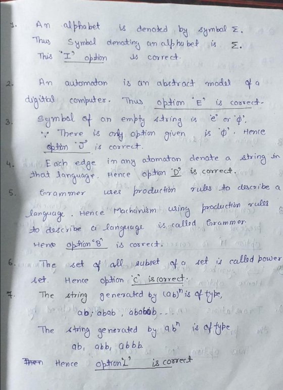 An alphabet is denoted by symbal E. Thus symbol denoting an alphabet is E. This I option is correct. 4. 5. An automaton is a