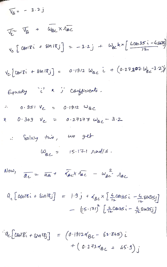 Ve= -3.2j - JE JB + WBC X ABC ve [ comisi + SM 185] = -3.2; + Wack* [ 4.com 35. 72 ve { coolgi + 5n18;] = 011912 woc i + (0-2