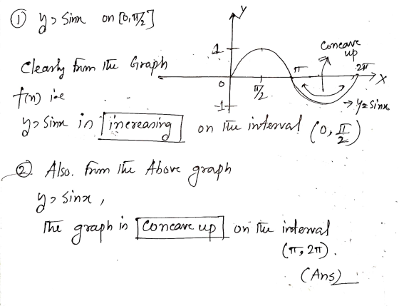 y? > Sinn on [br] 4 Coneare up 21 & 6 17 on the interval II. Clearly from the Graph >x fino ine Z » Ya sinn yo sima in linere