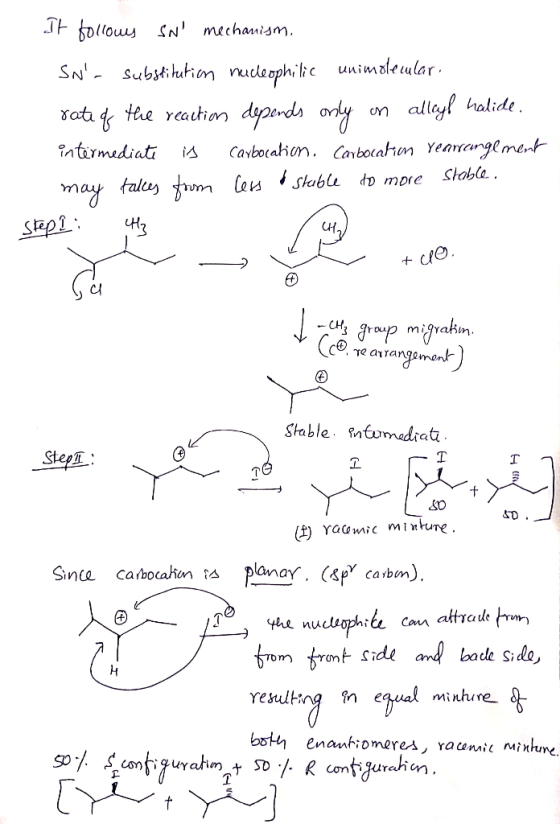 Jollo n mechauism. Subtiutin nuclaophilic unimaleular alleyf SN- halide dpenda ndy tee Yeaution Carbocahion. Carbocatron Y