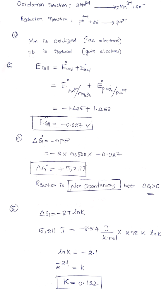 For The Balanced Redox Reaction 2 Electrons Transferred In The 