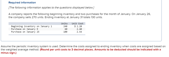 Required information [The following information applies to the questions displayed below.] A company reports the following be
