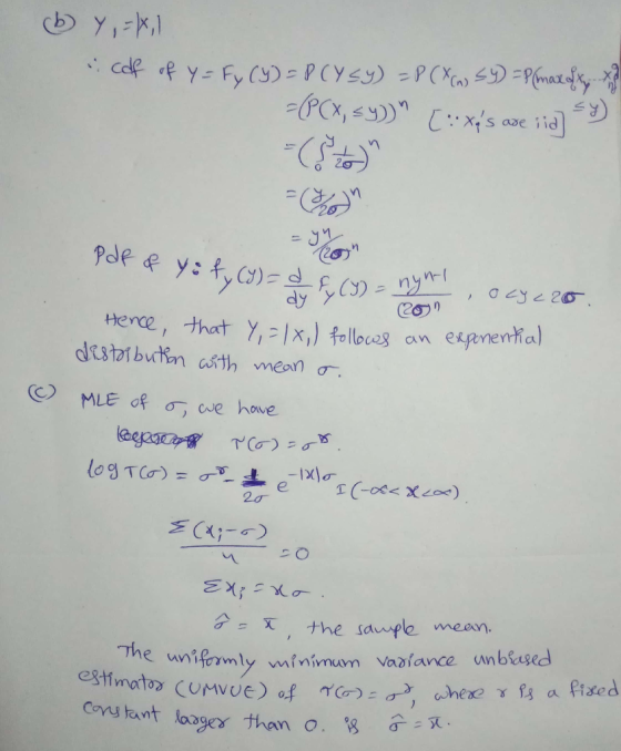 n-l dy y ceg aan e (c) MLE of σ wehave the sauple mean. The w Constant looses, than o. 8 σ5K