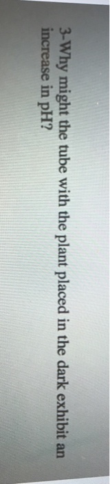 3-Why might the tube with the plant placed in the dark exhibit an increase in pH?
