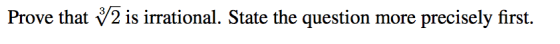 Prove that 72 is irrational. State the question more precisely first.
