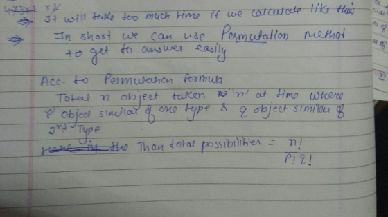 Side 00 % It will take too much time if we calculate like their In shoot we can use permutation method to get to answer easil