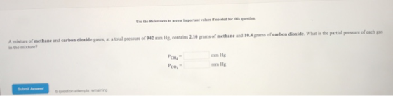 Use the Referesces to access Important vale if neded feer tais gondn grams of methane and 10.4 grams of carbon dioside. What