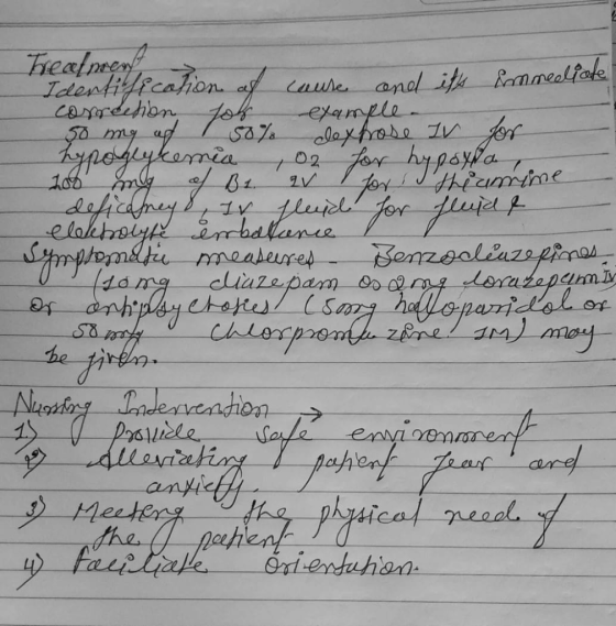 Treatment Identification at cause and its immediate correction, sols example , 50 mg af l 50% dextrose IV for hypoglykemia 02