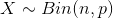 X \sim Bin(n, p)
