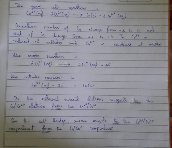 eadon Jhe ell Co (ay 2ag Oudetuon numbn f ons that thonge from +2 reducid at cathde and omede neadhon Jue 20(a3) 2t 2e rathed