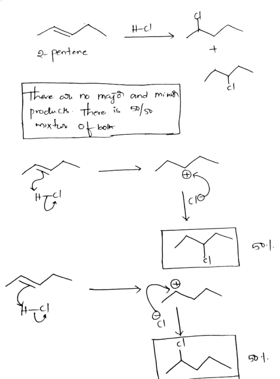 HC 2-pentene There a no majo and min Produ ck There /s» bolk
