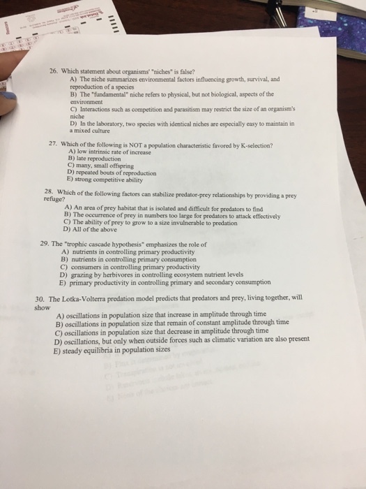 Which statement about organisms'