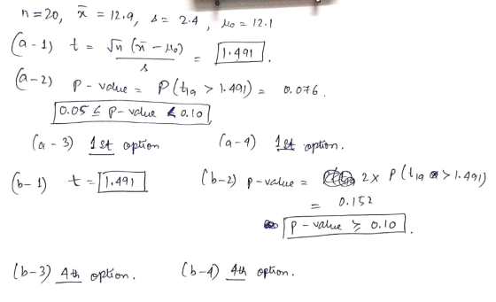 a-1) optim b-1 b-2) p -value = 0.152 k P-value ל c.lol bop on Opuom .