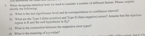 you determine tiC meam and When designing statistical tests we need to consider a number of different factors. Please, explai
