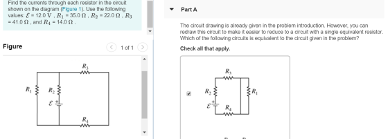 Part A Find the currents through each resistor in the circuit shown on the diagram (Figure 1). Use the following values: E =