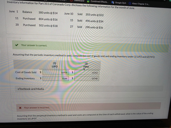 Darboard Combined Effects. Google Dich Kieso Chapter 2 in.. Inventory information for Part 311 of Coronado Corp. discloses th