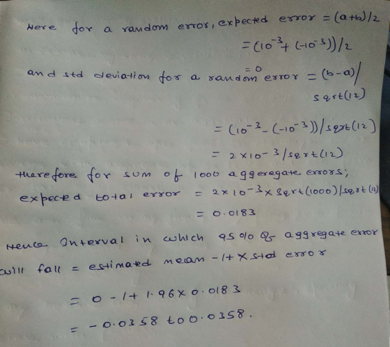erros , expected error2(atb) /2 Her e OY a Yan, dom an d std eviatio fos a sand (b-a) expece a tota Henco- gnterv al incult ch 9SVogr aggregate enor