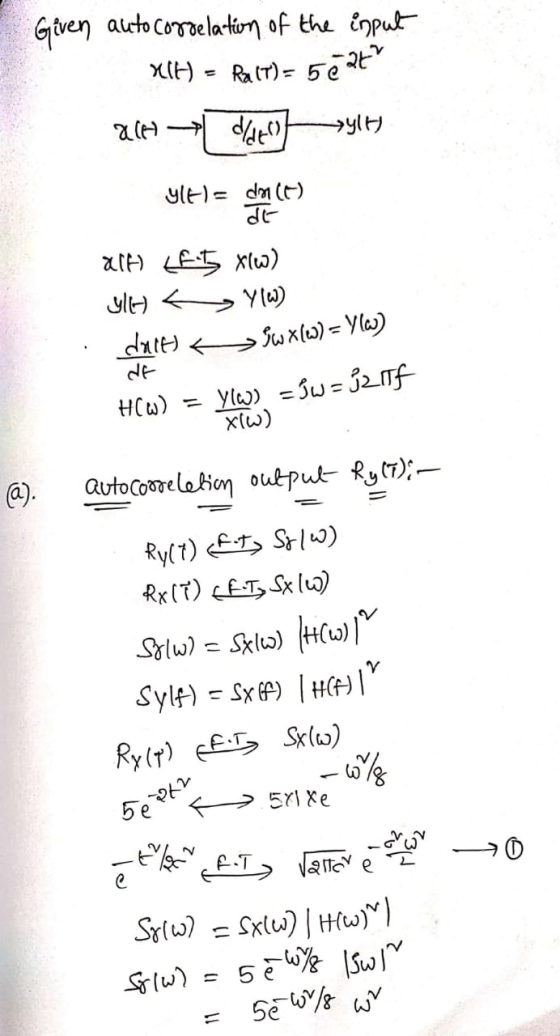 Gäven auto coroelation of the input XIH = Rall) = 5€ 247 alt dan sults ylt = da ces alf £ft XW) (اف لا د ے (lateى د الا = (xo