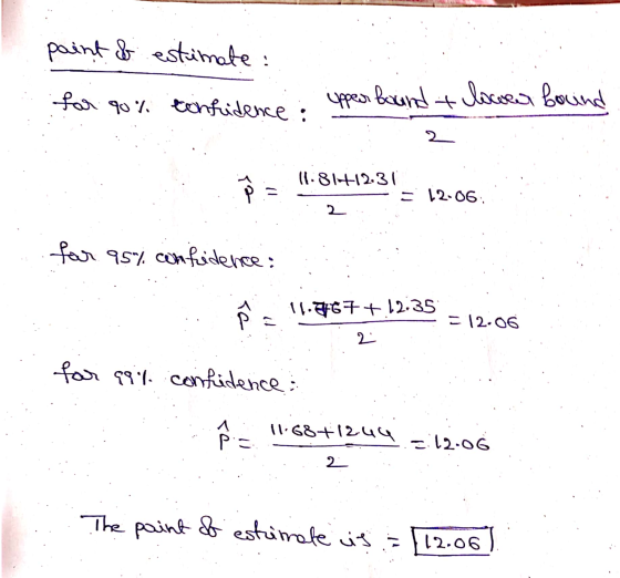 paint & estimate: for 90% confidence : upper bound + lower bound 2 12 11.81 712.31 = 12-06 2 for 957 cch fidelice; TG Ñ = !1.