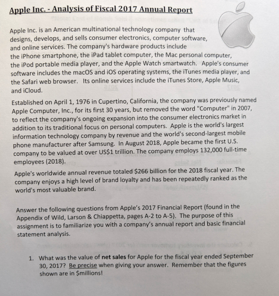 Apple Inc. - Analysis of Fiscal 2017 Annual Report Apple Inc. is an American multinational technology company that designs, d