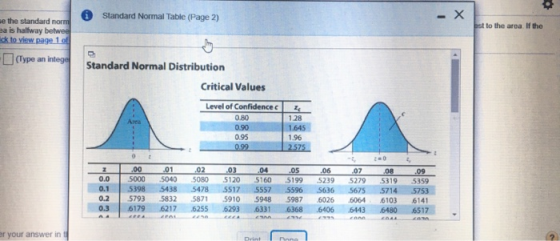 Standard Normal Table (Page 2) Х est to the area. If the se the standard norm ea is halfway betwee ick to view page 1 of (Typ