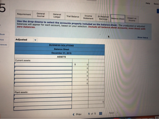 Help Save Requirement General General Journal Ledger Trial Balance Income St Retained Statement Earnings Balance Sheetl Impac