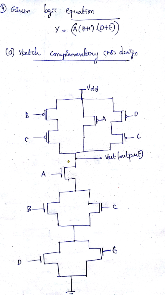 9 Gürren bgic equation Y- A(B+c] (0+6)) - (a) sketch complementary cros design . TV dd -А 1-р ht ut Coutput) F А D 0