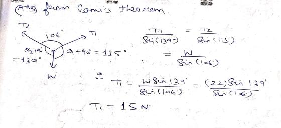 Ang from lomis theorem. T2 T 쉐 T2 T 106 Ontou 3139° 1150 Suc1390) Sinclus W 3 Sin Clo6) W Ti= wfin 139 gun(106) - (22) Sin 1