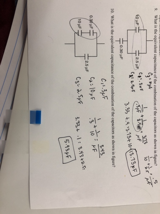 9. What is the equivalent capacitance of the combination of the capacitors as shown in figure? 313 o 2.5 H 3.33 4.4 3.1+10-13