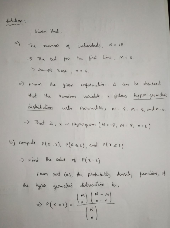 Sotution- Guim that af imdiuiduals N18 The Yumbur the fryt tme forh tust Thu 8=W Sampl Su be obsaurd infarmation Hhe Can Fhom