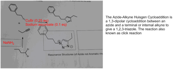 The Azide-Alkyne Huisgen Cycloaddition is a 1,3-dipolar cycloaddition between an azide and a terminal or internal alkyne to g