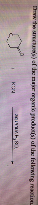 Draw the structure(s) of the major organic product(s) of the following reaction. aqueous H, SO. O + KON KCN aqueous H,80..