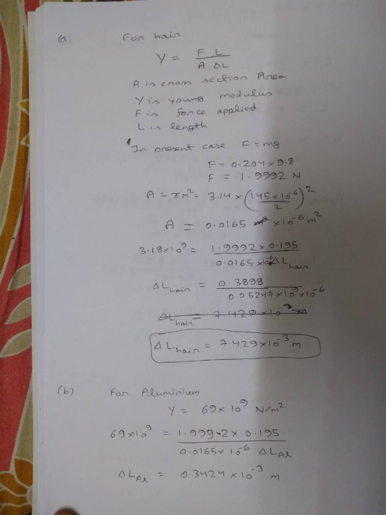 Fon hain Yis youn modulus 2 2 O 3293 hain (b) For ウ △し@k. 3
