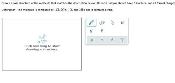 Draw a Lewis structure of the molecule that matches the description below. All non-H atoms should have full octets, and all f