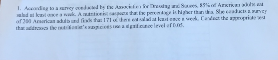 1. According to a survey conducted by the Association for Dressing and Sauces, 85% of American adults eat salad at least once