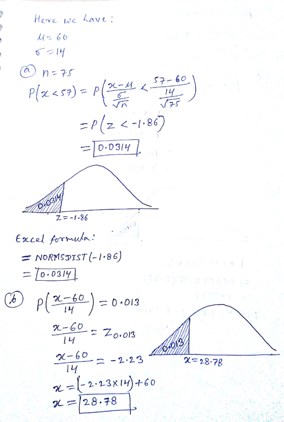 7-S Z=-1-26 Excel foTmula = NORMSDTST(-1.86) へ。 Zo.ol3 ウ(-60 ニー2-23