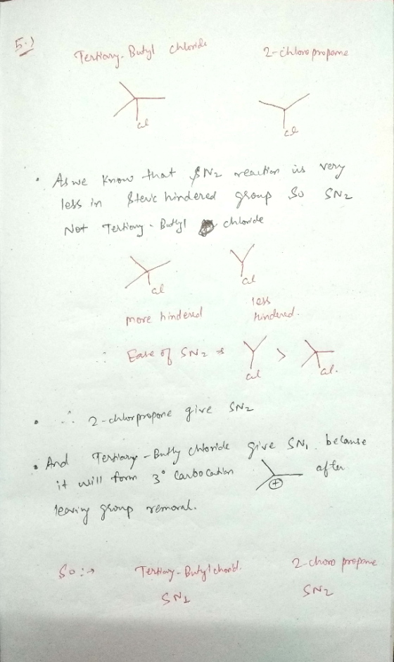 Tertiary, Butyl chloride 2-chlone propone • As we know that she reaction is very less in stevie hindered group so SN2 Not Ter