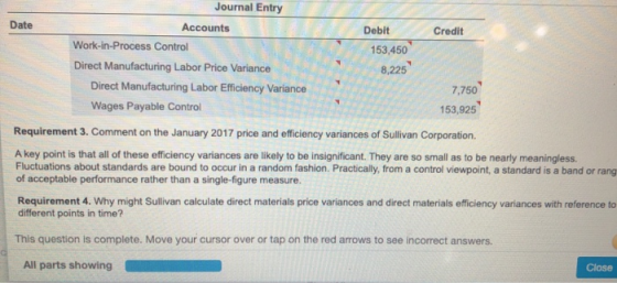 Date Credit Journal Entry Accounts Work-in-Process Control Direct Manufacturing Labor Price Variance Direct Manufacturing Lab
