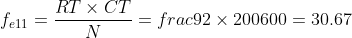 fe11 = RT X CT y = frac92 x 200600 = 30.67