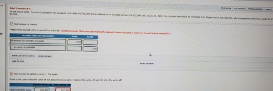 Prepare the journal entry to record the writeo Credit nies are automatkally indeed Tentace
