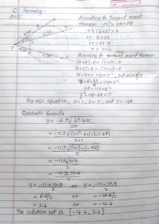 Arcarding to Tangest sant 구르 catz) x 4 4T 49-16 2. fer this equation, as lahe 11, and C Quadbatic fmula 20 =-11 /(11). 4.(1),