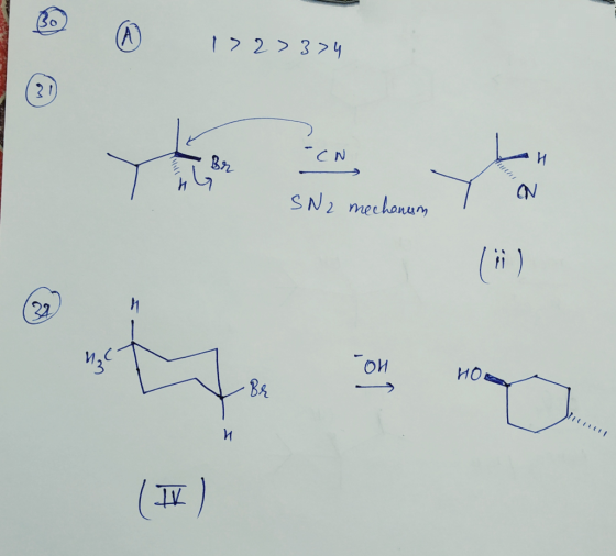 (A 1 > 2 34 И CN Br CN SN2 mechanum (H) 22 ио И ) V