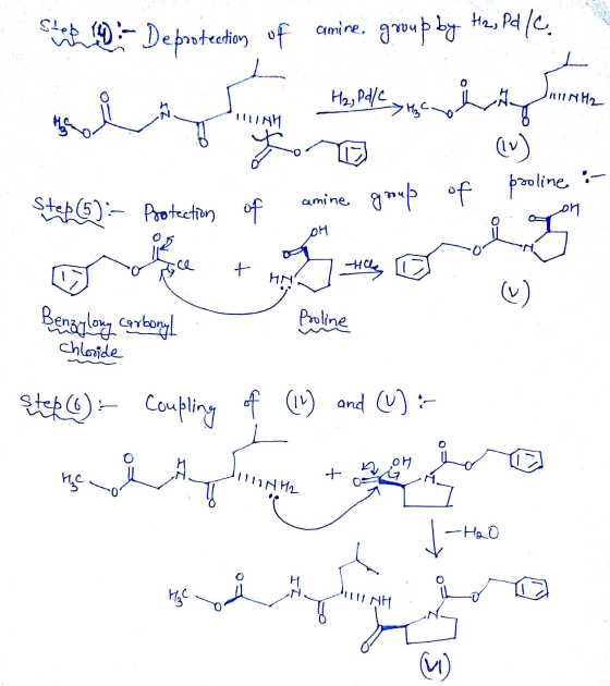 setite :- De protection of amine, group by Har Padle. HINH2 INH of mu amine group proline : tel amine .: - Protection of OH B
